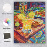 Vibrant Margarita Cocktail Mexican Fiesta Food Painting Canvas Wall Art Print Decor Picture Ready to Hang