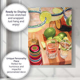 Fresh Lime Margarita Cocktail Bar Still Life Canvas Wall Art Print Decor Picture Ready to Hang