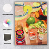 Fresh Lime Margarita Cocktail Bar Still Life Canvas Wall Art Print Decor Picture Ready to Hang