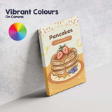 Sweet Pancakes Strawberry Breakfast Kitchen Illustration Canvas Wall Art Print Decor Picture Ready to Hang
