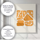 Scandinavian Cheese Selection Minimal Food Illustration Canvas Wall Art Print Decor Picture Ready to Hang