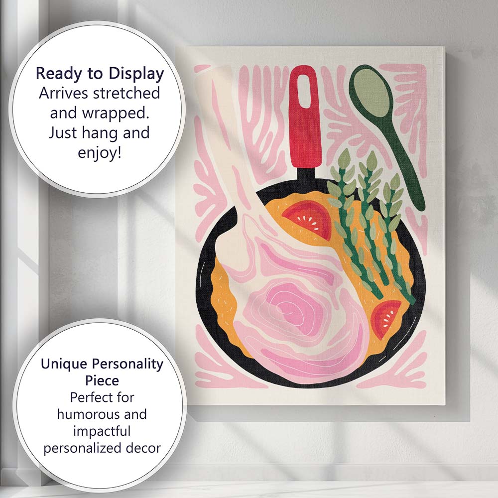 Creamy Asparagus Soup Rustic Cooking Illustration Canvas Wall Art Print Decor Picture Ready to Hang