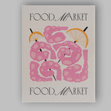Food Market Prawn Skewers Coastal Seafood Illustration Canvas Wall Art Print Decor Picture Ready to Hang