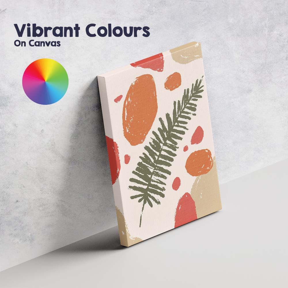Abstract Tropical Fern Leaf Organic Shapes Illustration Canvas Wall Art Print Decor Picture Ready to Hang