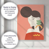 Minimalist Abstract Woman Portrait Contemporary Line Art Canvas Wall Art Print Decor Picture Ready to Hang