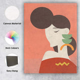 Minimalist Abstract Woman Portrait Contemporary Line Art Canvas Wall Art Print Decor Picture Ready to Hang