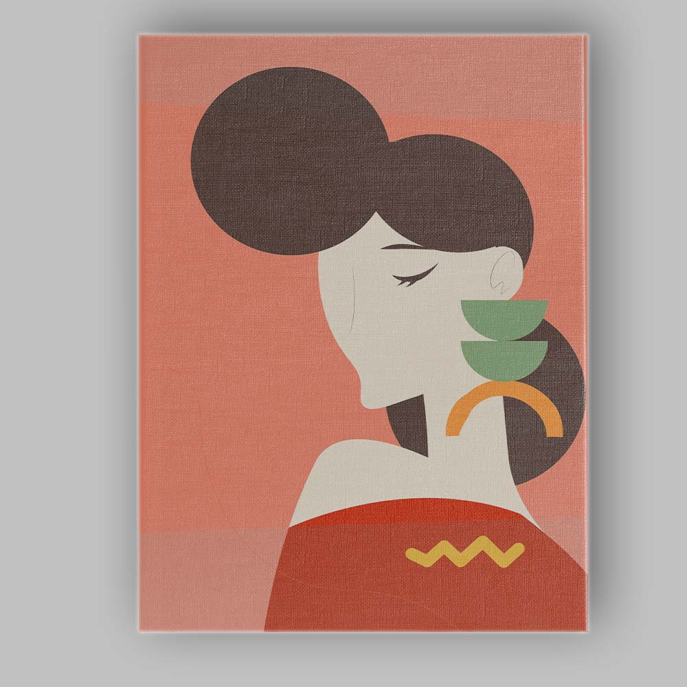 Minimalist Abstract Woman Portrait Contemporary Line Art Canvas Wall Art Print Decor Picture Ready to Hang