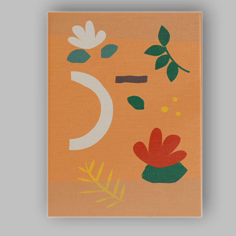 Abstract Botanical Floral Cutout Shapes Modern Illustration Canvas Wall Art Print Decor Picture Ready to Hang