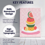 Colourful Tropical Fruit Stack Still Life Illustration Canvas Wall Art Print Decor Picture Ready to Hang