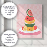 Colourful Tropical Fruit Stack Still Life Illustration Canvas Wall Art Print Decor Picture Ready to Hang