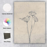 Minimalist Wildflower Seed Head Botanical Line Drawing Canvas Wall Art Print Decor Picture Ready to Hang