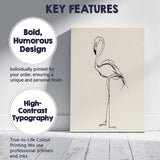 Minimalist Flamingo Line Drawing Bird Sketch Canvas Wall Art Print Decor Picture Ready to Hang