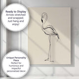 Minimalist Flamingo Line Drawing Bird Sketch Canvas Wall Art Print Decor Picture Ready to Hang