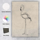 Minimalist Flamingo Line Drawing Bird Sketch Canvas Wall Art Print Decor Picture Ready to Hang