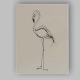 Minimalist Flamingo Line Drawing Bird Sketch Canvas Wall Art Print Decor Picture Ready to Hang