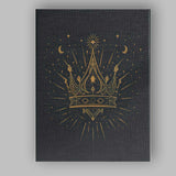 Mystical Golden Royal Crown Celestial Stars Line Art Canvas Wall Art Print Decor Picture Ready to Hang