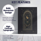 Sacred Crescent Moon Celestial Window Gold Line Art Canvas Wall Art Print Decor Picture Ready to Hang