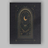 Sacred Crescent Moon Celestial Window Gold Line Art Canvas Wall Art Print Decor Picture Ready to Hang