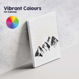 Minimalist Mountain Sunrise Landscape Illustration Canvas Wall Art Print Decor Picture Ready to Hang