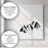 Minimalist Mountain Sunrise Landscape Illustration Canvas Wall Art Print Decor Picture Ready to Hang