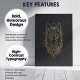 Sacred Wolf Head Celestial Gold Line Art Canvas Wall Art Print Decor Picture Ready to Hang