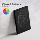 Abstract Female Face Continuous Line Portrait Canvas Wall Art Print Decor Picture Ready to Hang