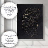 Abstract Female Face Continuous Line Portrait Canvas Wall Art Print Decor Picture Ready to Hang