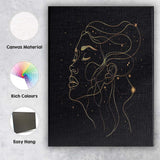 Abstract Female Face Continuous Line Portrait Canvas Wall Art Print Decor Picture Ready to Hang