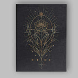 Sacred Lotus Botanical Celestial Gold Line Art Canvas Wall Art Print Decor Picture Ready to Hang