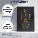 Islamic Mosque Crescent Moon Gold Line Art Canvas Wall Art Print Decor Picture Ready to Hang