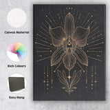 Elegant Orchid Botanical Gold Line Art Canvas Wall Art Print Decor Picture Ready to Hang