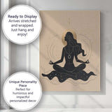 Minimalist Female Meditation Silhouette Spiritual Canvas Wall Art Print Decor Picture Ready to Hang