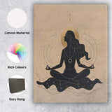 Minimalist Female Meditation Silhouette Spiritual Canvas Wall Art Print Decor Picture Ready to Hang