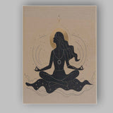 Minimalist Female Meditation Silhouette Spiritual Canvas Wall Art Print Decor Picture Ready to Hang
