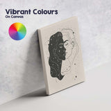 Abstract Cosmic Dual Face Portrait Line Art Canvas Wall Art Print Decor Picture Ready to Hang
