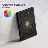 Radiant Geometric Diamond Celestial Gold Line Art Canvas Wall Art Print Decor Picture Ready to Hang