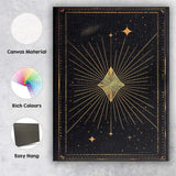 Radiant Geometric Diamond Celestial Gold Line Art Canvas Wall Art Print Decor Picture Ready to Hang