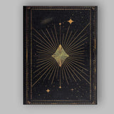 Radiant Geometric Diamond Celestial Gold Line Art Canvas Wall Art Print Decor Picture Ready to Hang