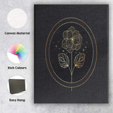 Celestial Gold Floral Blossom Line Art Canvas Wall Art Print Decor Picture Ready to Hang