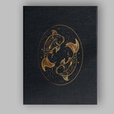 Mystical Pisces Koi Fish Gold Line Art Canvas Wall Art Print Decor Picture Ready to Hang