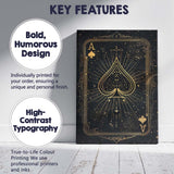 Mystical Ace of Spades Playing Card Gold Line Art Canvas Wall Art Print Decor Picture Ready to Hang