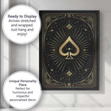 Minimal Ace of Spades Celestial Playing Card Canvas Wall Art Print Decor Picture Ready to Hang