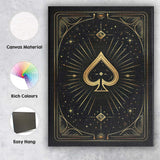 Minimal Ace of Spades Celestial Playing Card Canvas Wall Art Print Decor Picture Ready to Hang