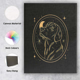 Celestial Labrador Dog Portrait Gold Line Art Canvas Wall Art Print Decor Picture Ready to Hang