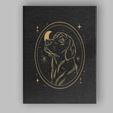 Celestial Labrador Dog Portrait Gold Line Art Canvas Wall Art Print Decor Picture Ready to Hang