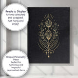 Minimal Celestial Tulip Botanical Gold Line Art Canvas Wall Art Print Decor Picture Ready to Hang