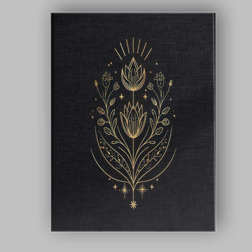 Minimal Celestial Tulip Botanical Gold Line Art Canvas Wall Art Print Decor Picture Ready to Hang