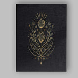 Minimal Celestial Tulip Botanical Gold Line Art Canvas Wall Art Print Decor Picture Ready to Hang