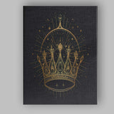Royal Ornate Crown Celestial Gold Line Art Canvas Wall Art Print Decor Picture Ready to Hang