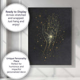 Mystical Cosmic Hand Celestial Energy Gold Line Art Canvas Wall Art Print Decor Picture Ready to Hang